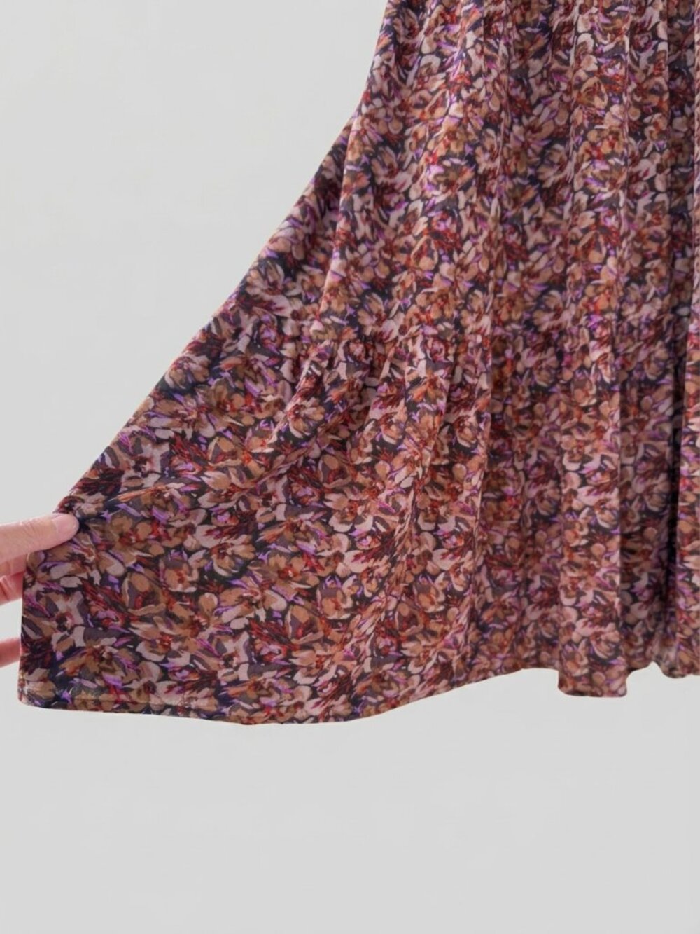Natural Life Boho Floral Tiered Midi Dress L/XL Cottagecore Flowy Fall NWOT - Picture 5 of 8
